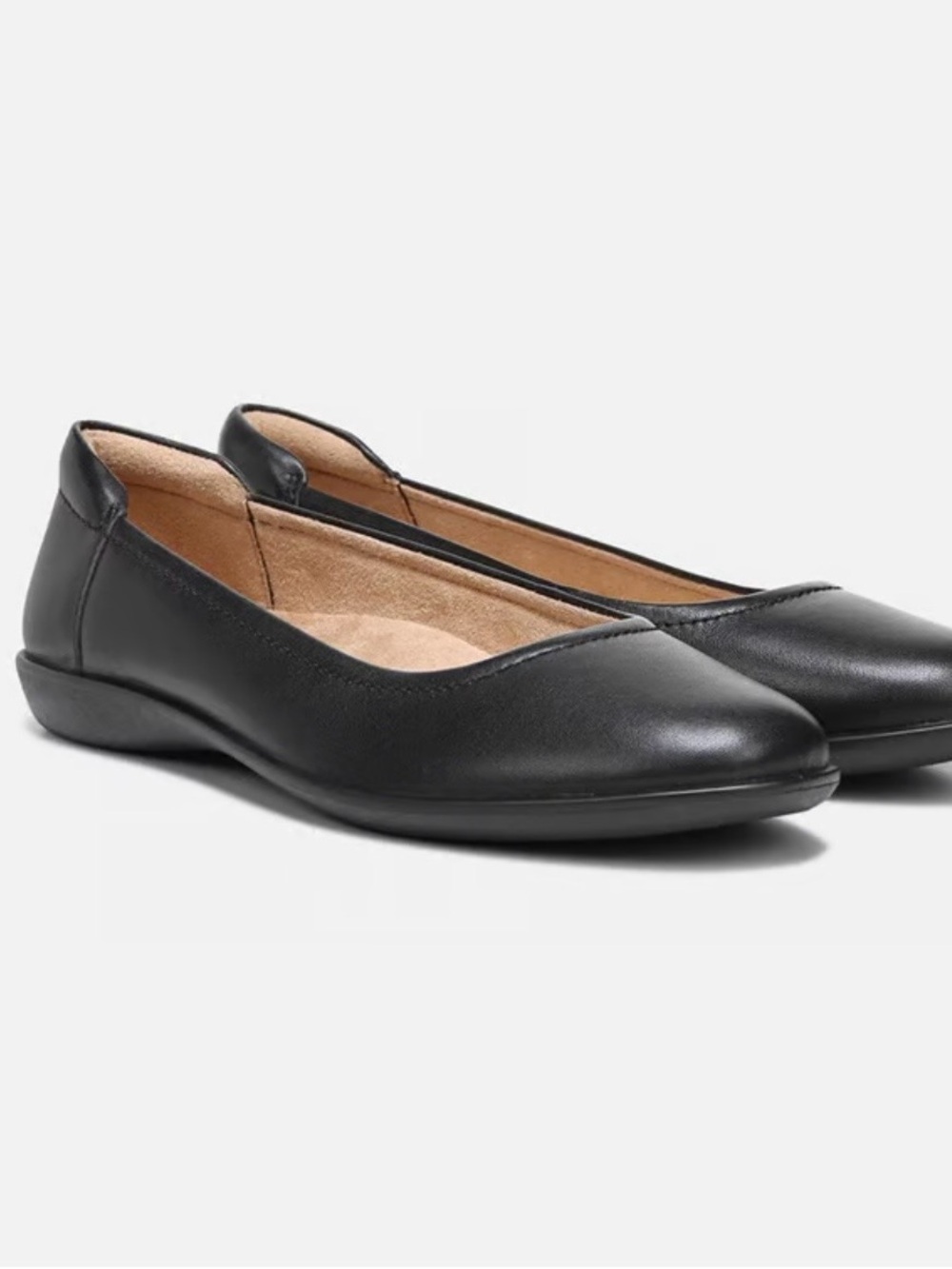 Naturalizer FLEXY FLAT Black Leather Women's Ballet Flats size 9W